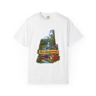 New Hampshire Scenic State T-Shirt — Vintage Nature Map Design