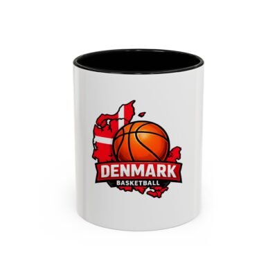 Denmark Basketball Coffee Mug – Danish Flag Basketball Accent Mug (11/15oz)