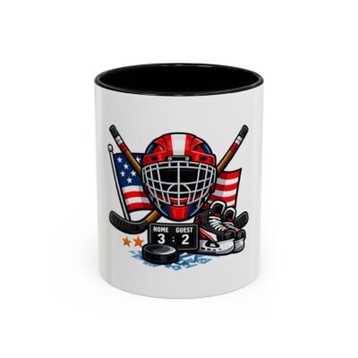 Patriotic Hockey Coffee Mug – USA Hockey Goalie Design (11/15oz)
