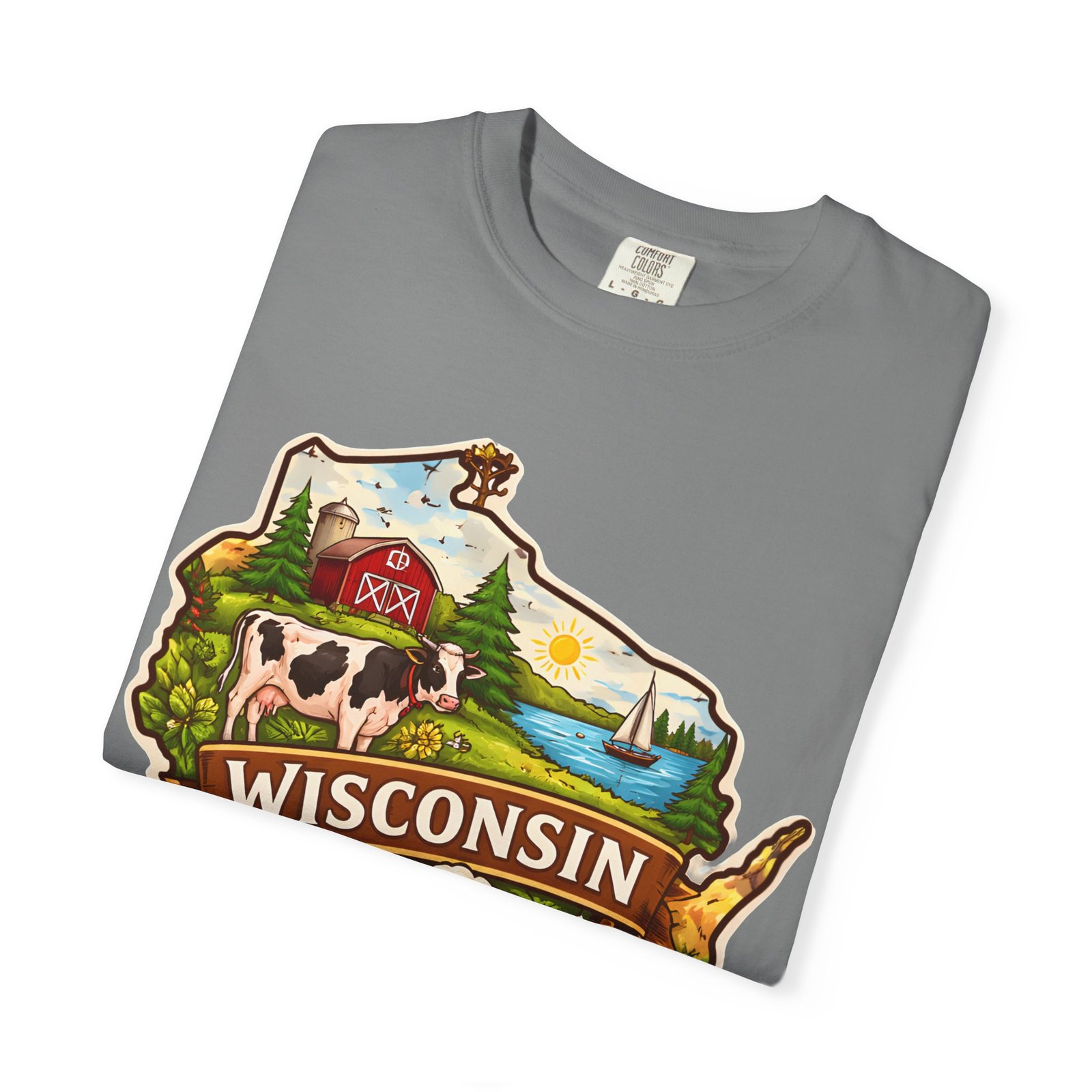 Wisconsin State Map T-Shirt — Dairy, Beer & Lake Life Graphic Tee - Image 43