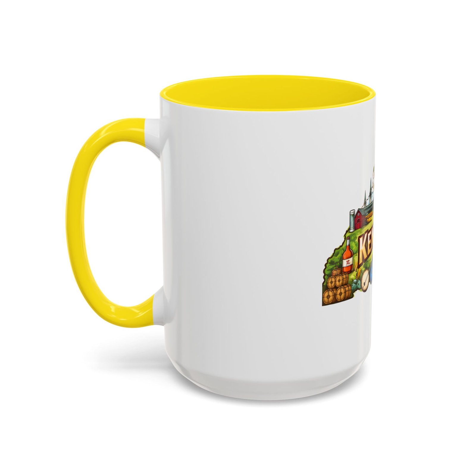 Kentucky State Map Accent Coffee Mug — Scenic Landmark Travel Souvenir (11/15oz) - Image 55