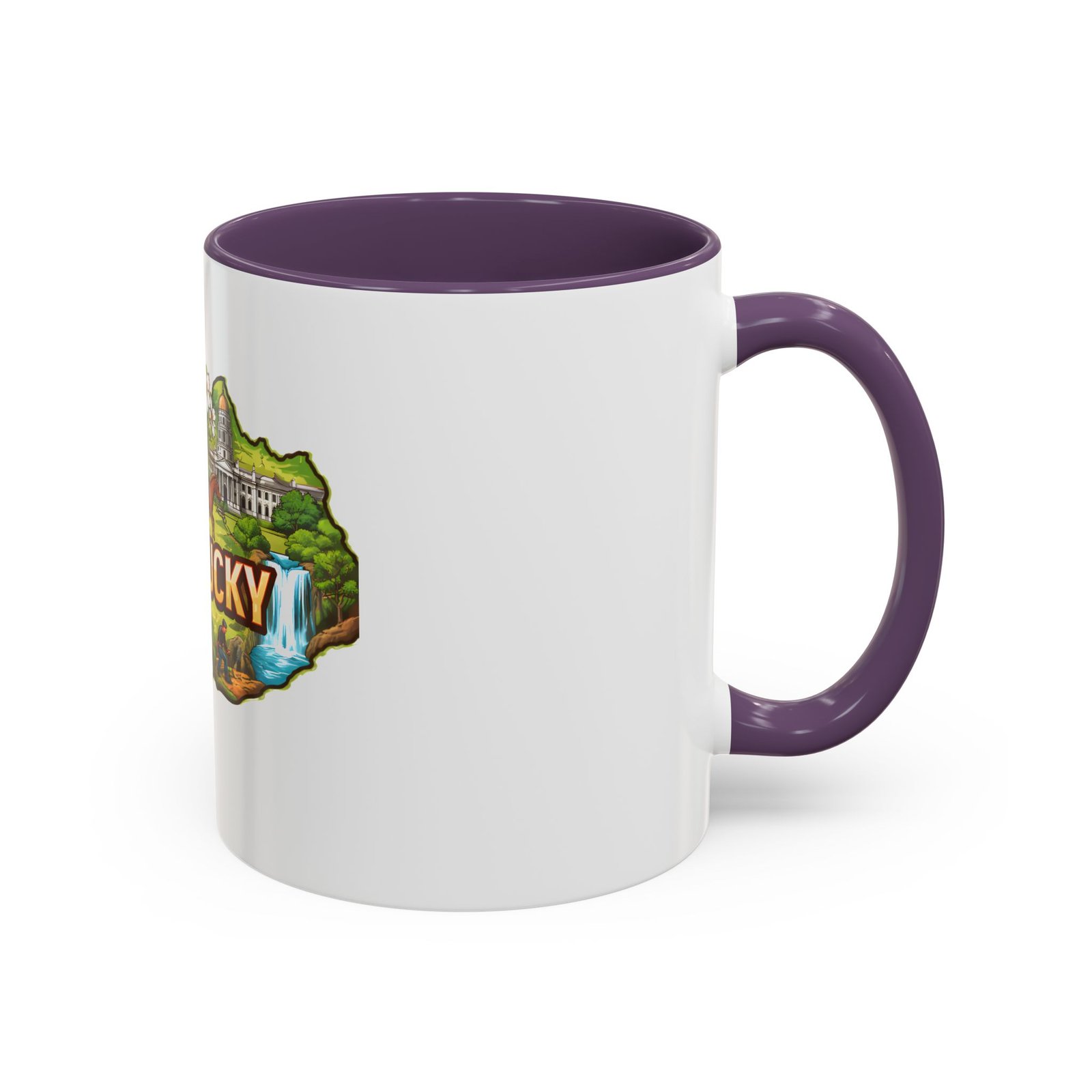 Kentucky State Map Accent Coffee Mug — Scenic Landmark Travel Souvenir (11/15oz) - Image 62