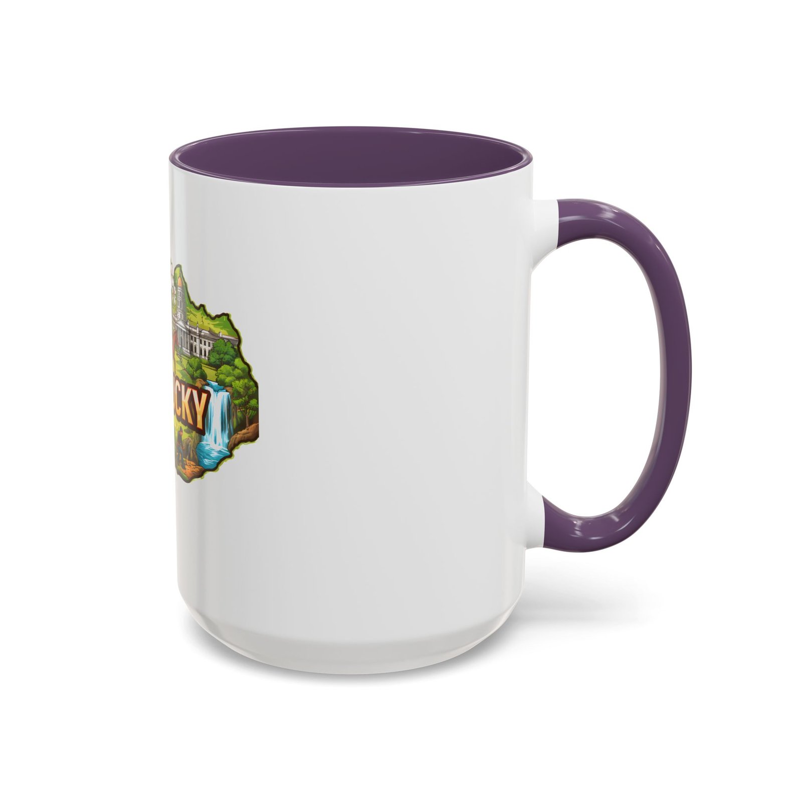 Kentucky State Map Accent Coffee Mug — Scenic Landmark Travel Souvenir (11/15oz) - Image 66