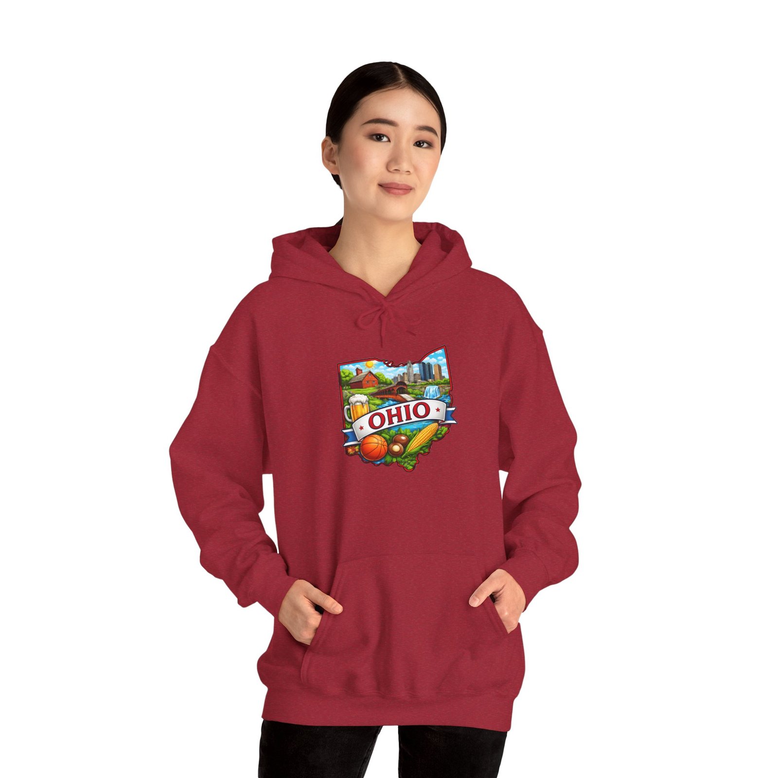 Ohio State Map Hoodie — Colorful Ohio Landmarks & Icons Sweatshirt - Image 60