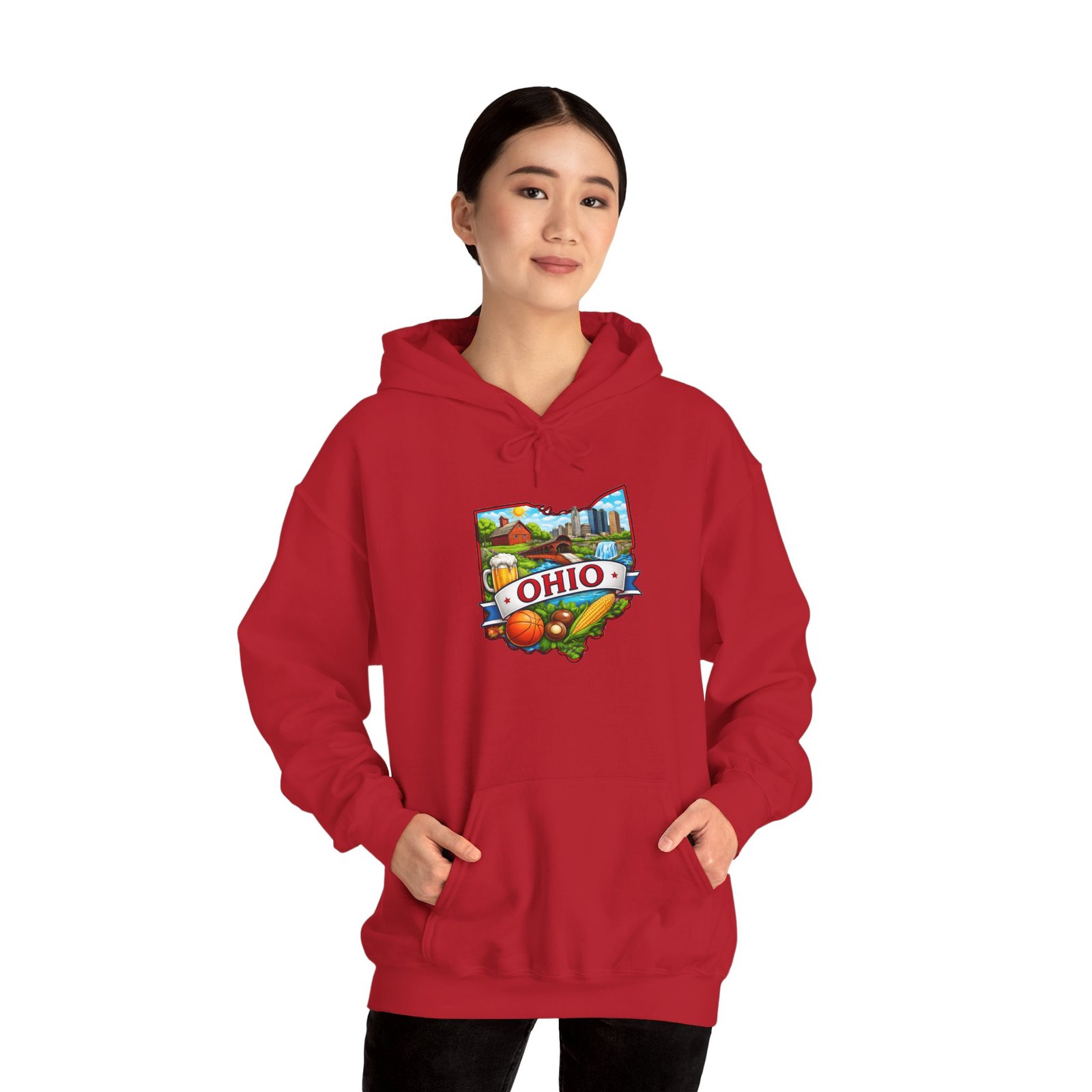 Ohio State Map Hoodie — Colorful Ohio Landmarks & Icons Sweatshirt - Image 65