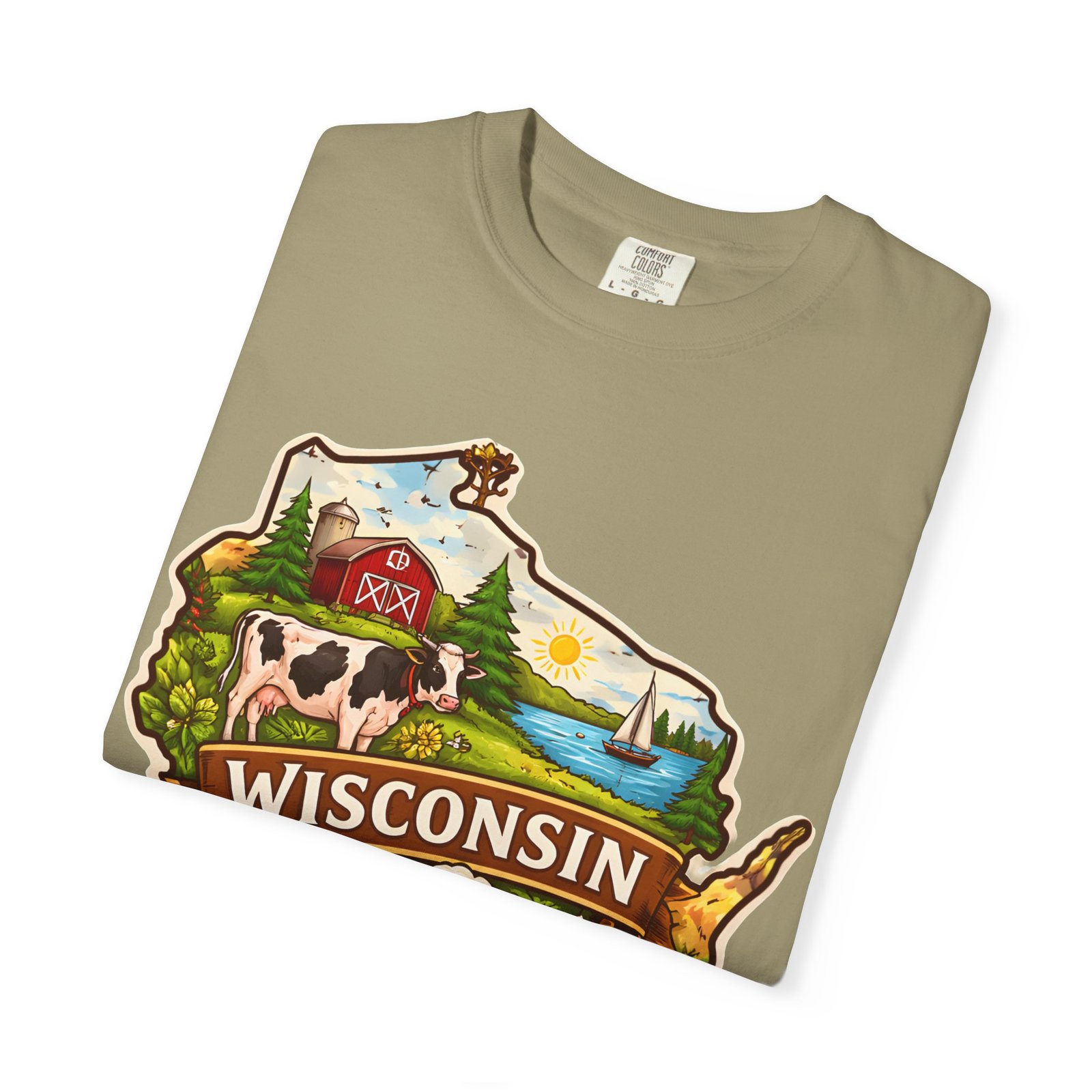 Wisconsin State Map T-Shirt — Dairy, Beer & Lake Life Graphic Tee - Image 28