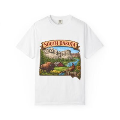 South Dakota Vintage Scenic T-Shirt — Mount Rushmore & Wildlife Travel Tee
