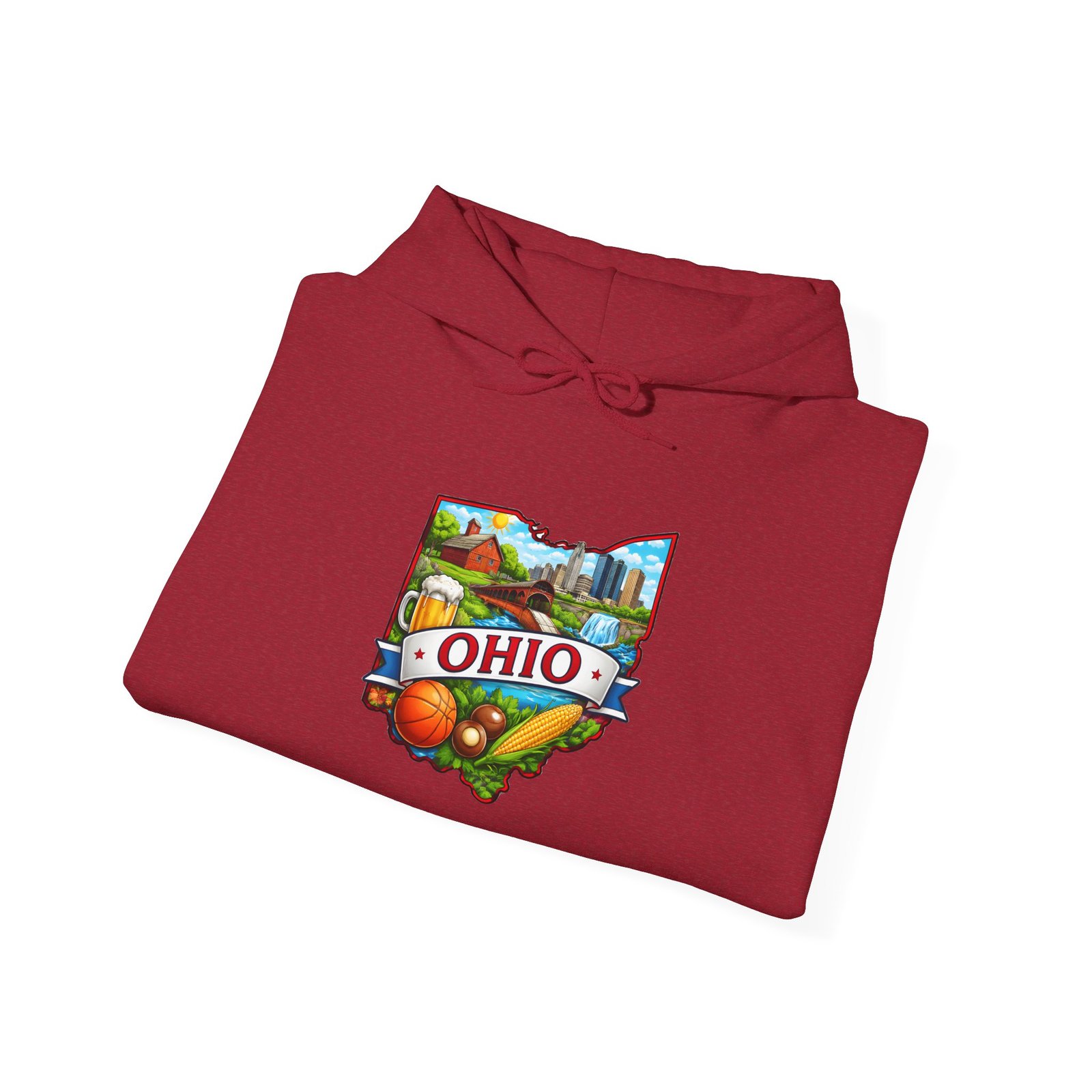 Ohio State Map Hoodie — Colorful Ohio Landmarks & Icons Sweatshirt - Image 59
