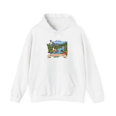 Washington Scenic Hoodie — Vintage State Landmark Sweatshirt