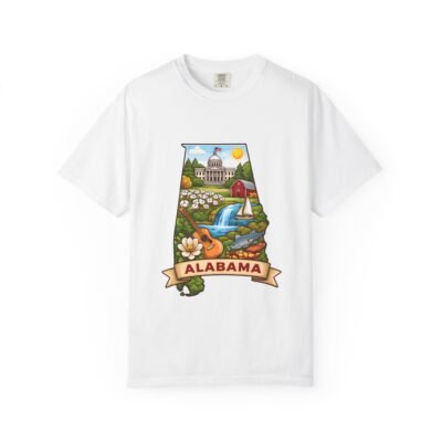 Alabama State Map Scenic T-Shirt — Vintage Travel Souvenir Tee
