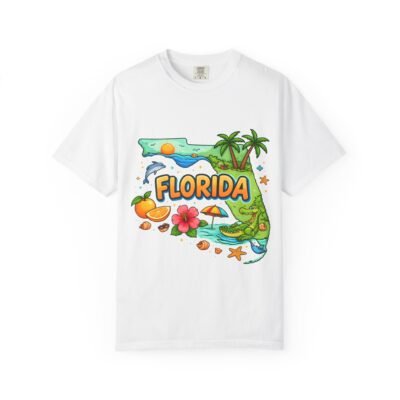 Florida Vacation T-Shirt — Tropical Beach Map Design