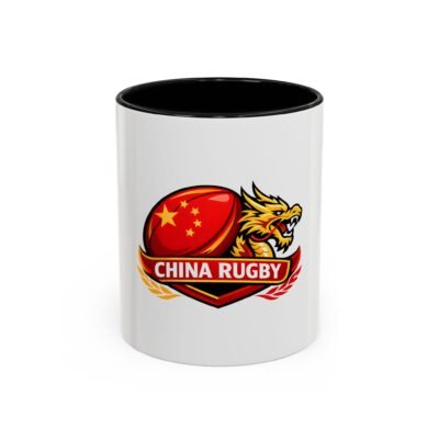 China Rugby Accent Coffee Mug — Dragon & Flag Logo (11/15oz)