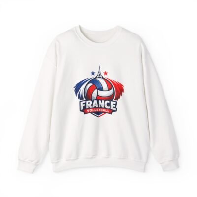 France Volleyball Crewneck Sweatshirt – Tricolor Volleyball & Eiffel Tower Design