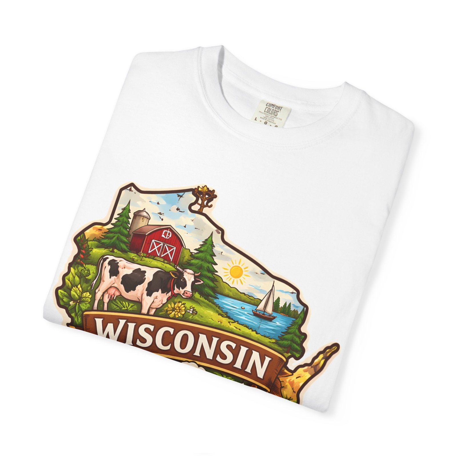 Wisconsin State Map T-Shirt — Dairy, Beer & Lake Life Graphic Tee - Image 3