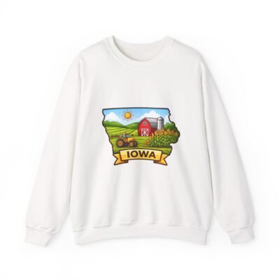 Iowa Farm Scene Crewneck Sweatshirt – Scenic Barn & Cornfields Design