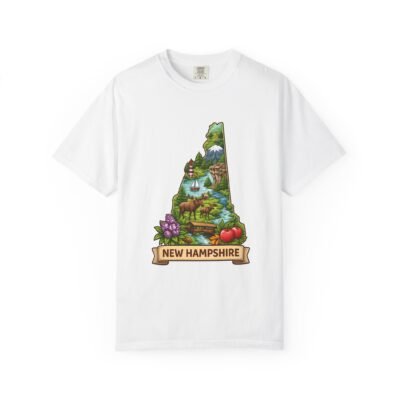 New Hampshire State Map T-Shirt — Scenic NH Nature Design