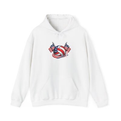 American Flag Volleyball Hoodie — Patriotic Sports Pullover for Players & Fans