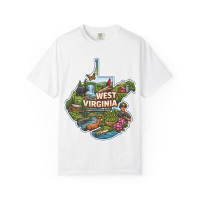 West Virginia State Map T-Shirt — Retro Scenic Travel Tee