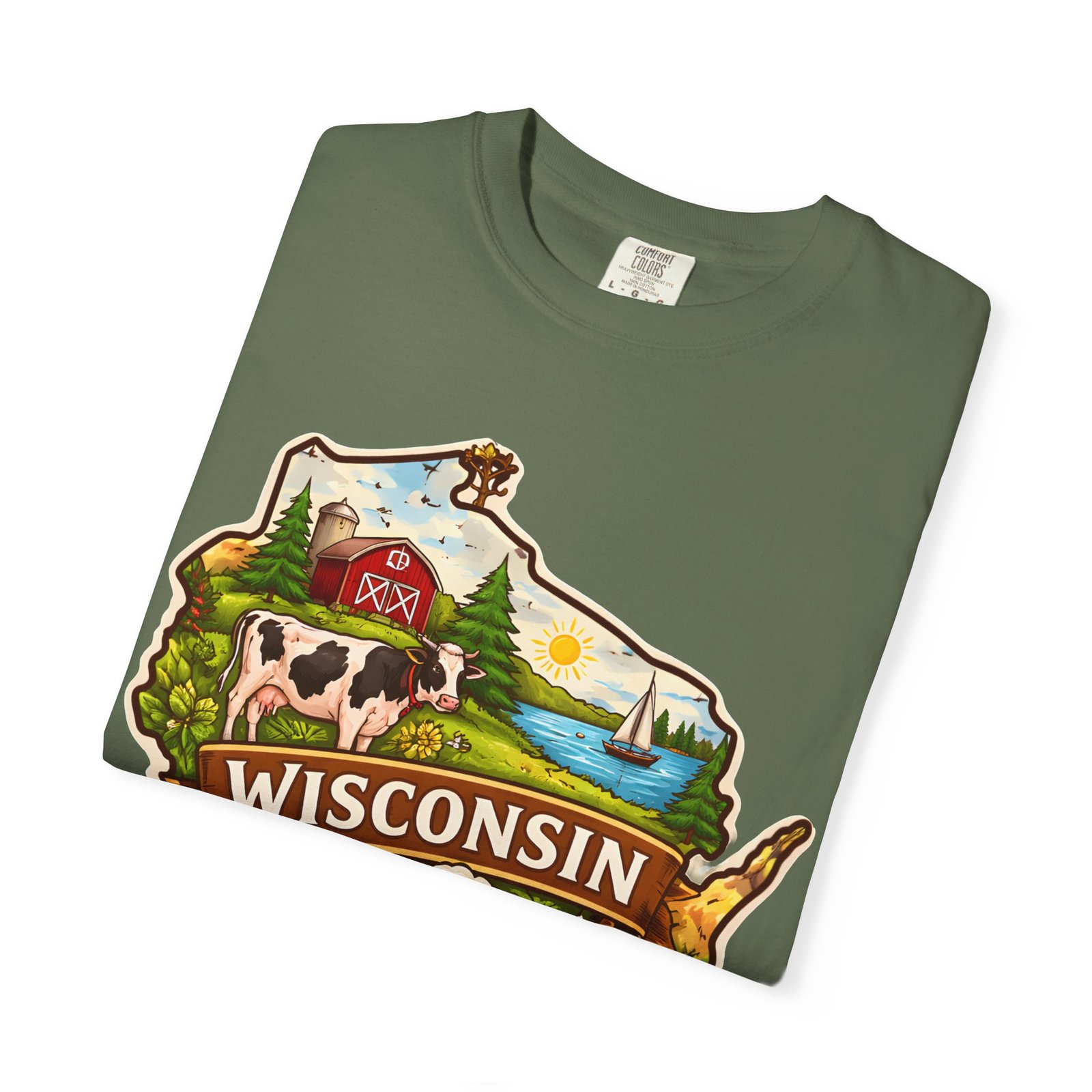 Wisconsin State Map T-Shirt — Dairy, Beer & Lake Life Graphic Tee - Image 48