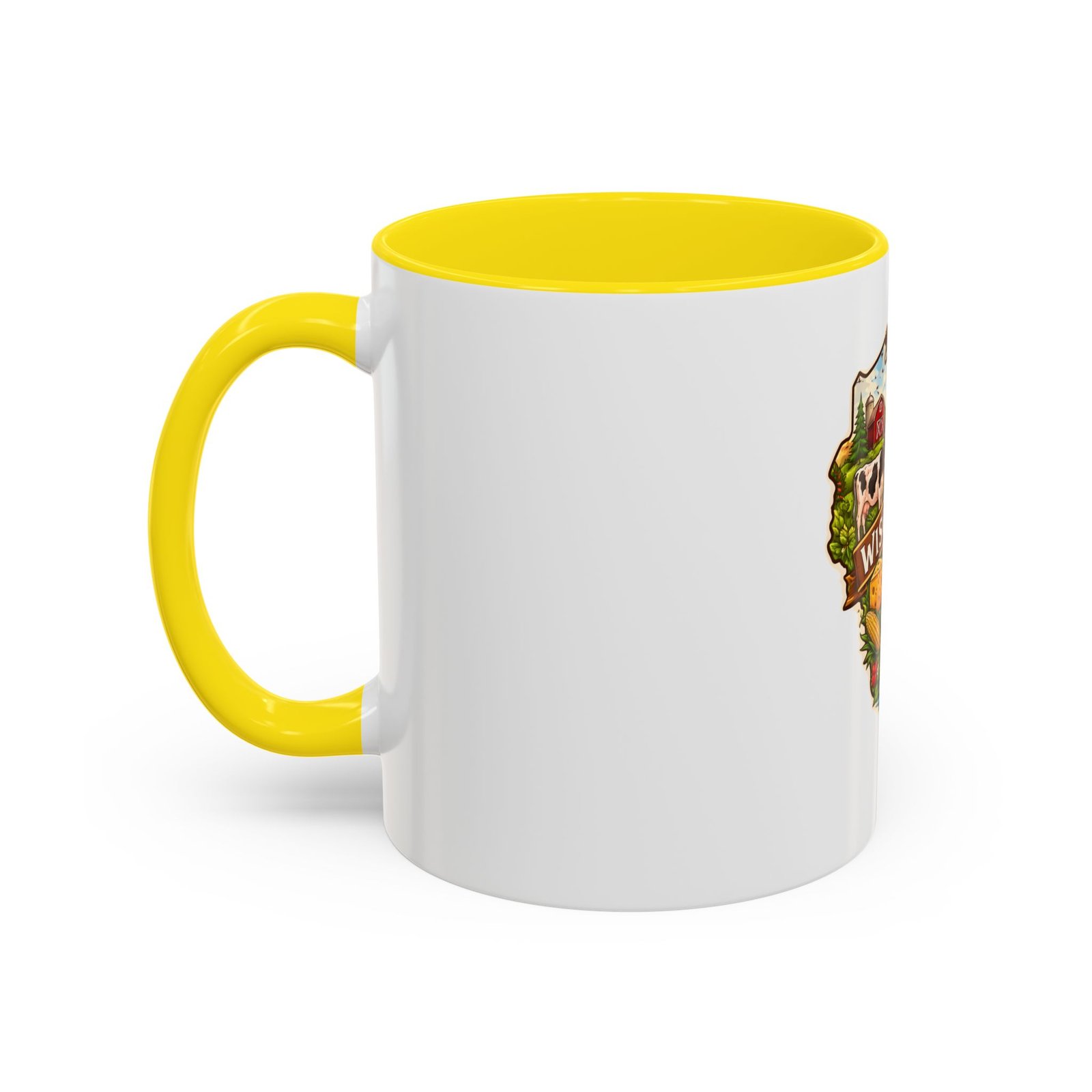 Wisconsin State Map Coffee Mug – Retro Cheese, Beer & Lake Icons Accent Mug - Image 47