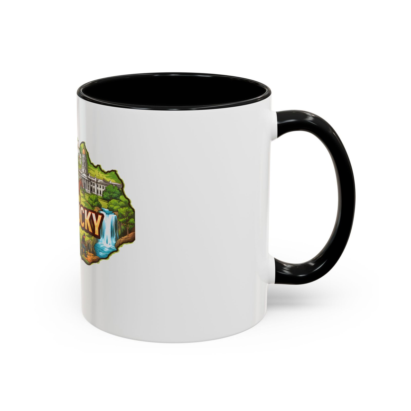 Kentucky State Map Accent Coffee Mug — Scenic Landmark Travel Souvenir (11/15oz) - Image 2