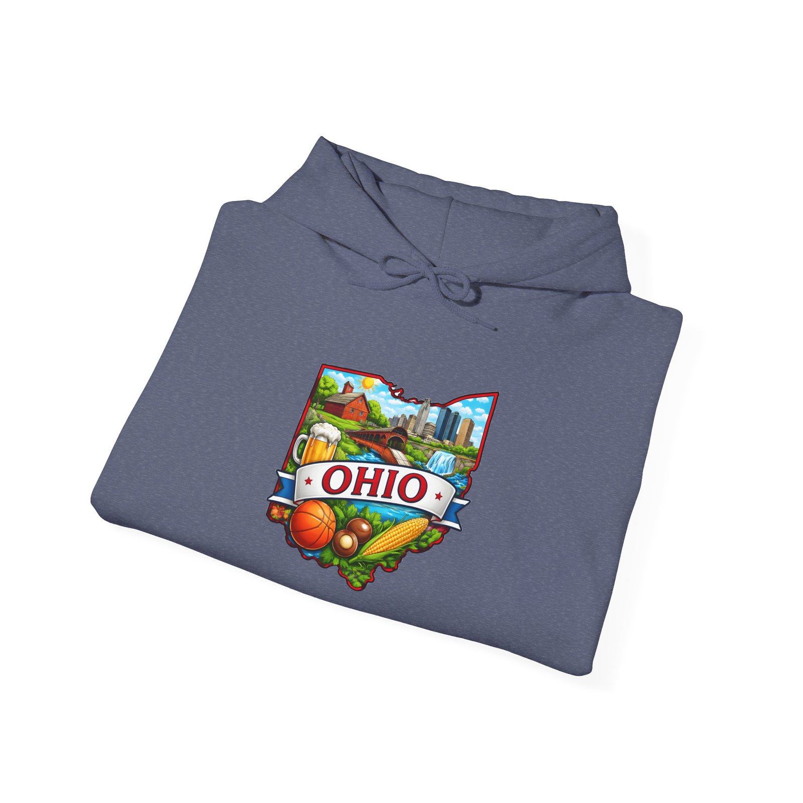 Ohio State Map Hoodie — Colorful Ohio Landmarks & Icons Sweatshirt - Image 49