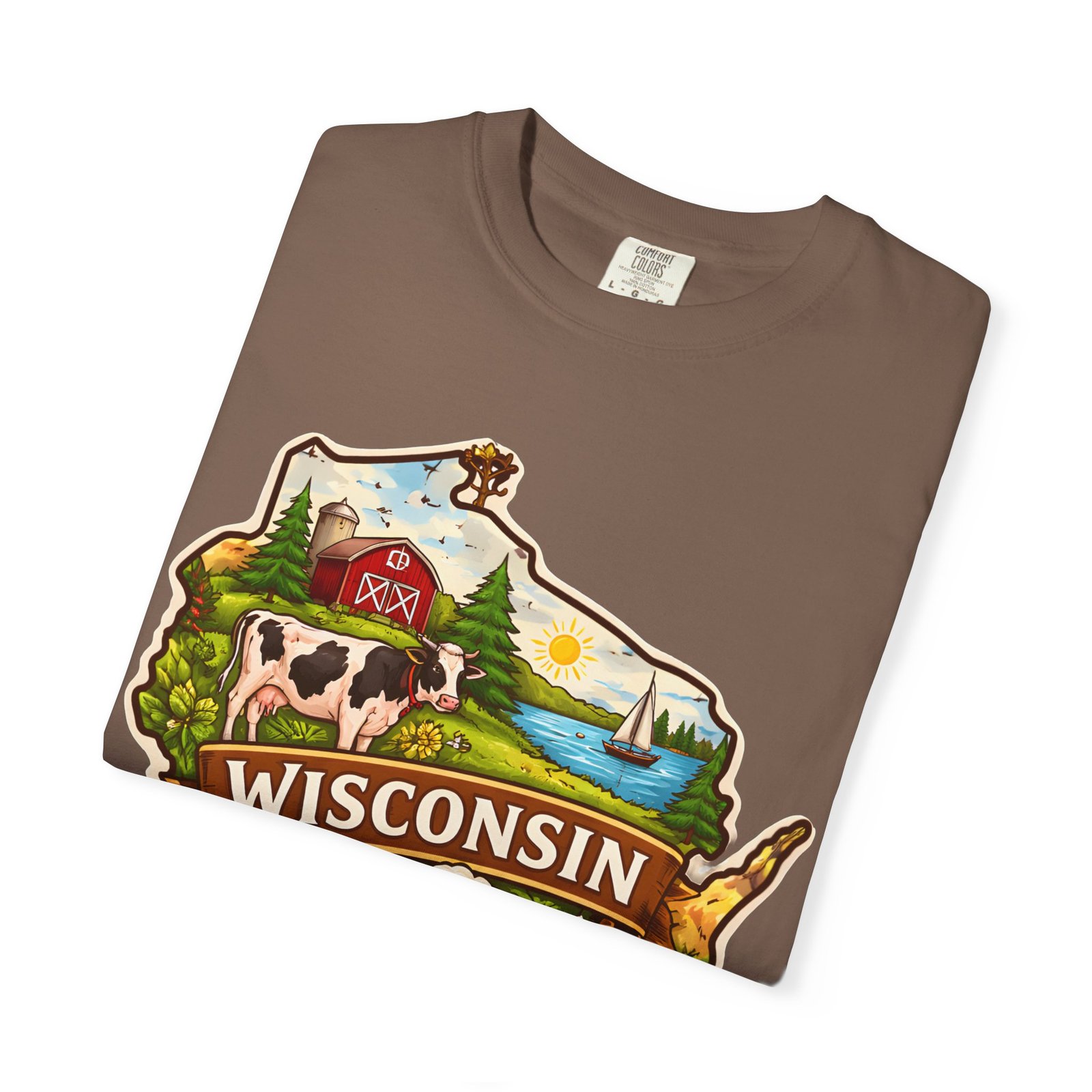 Wisconsin State Map T-Shirt — Dairy, Beer & Lake Life Graphic Tee - Image 33
