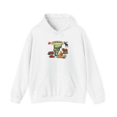 Vermont Icons Hoodie – Maple Syrup, Mountains & Wildlife Pullover