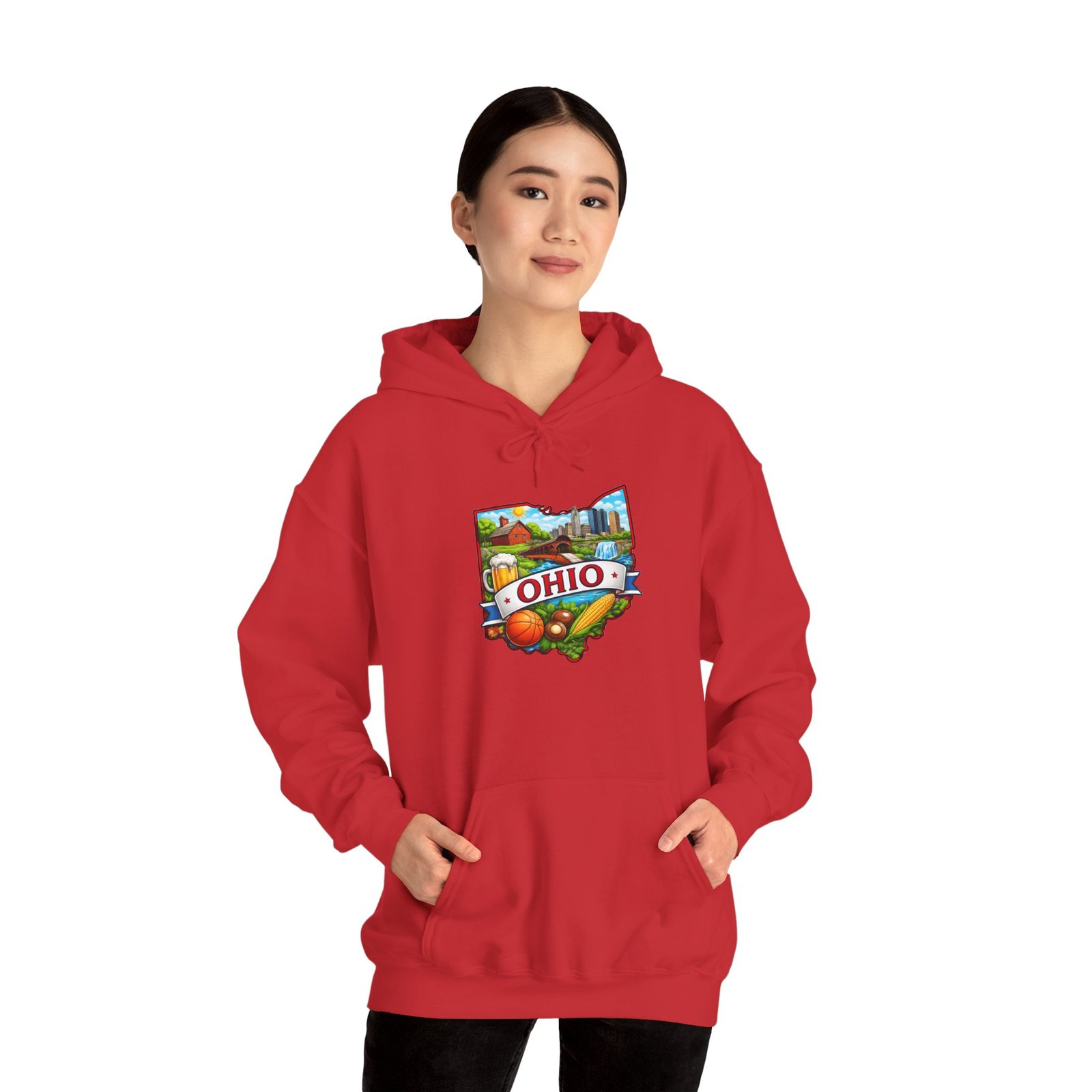 Ohio State Map Hoodie — Colorful Ohio Landmarks & Icons Sweatshirt - Image 55