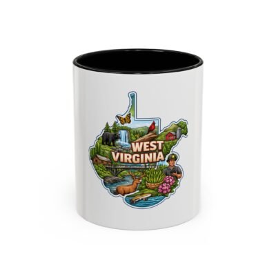 West Virginia Map Coffee Mug — Scenic State Illustration Accent Mug (11/15oz)