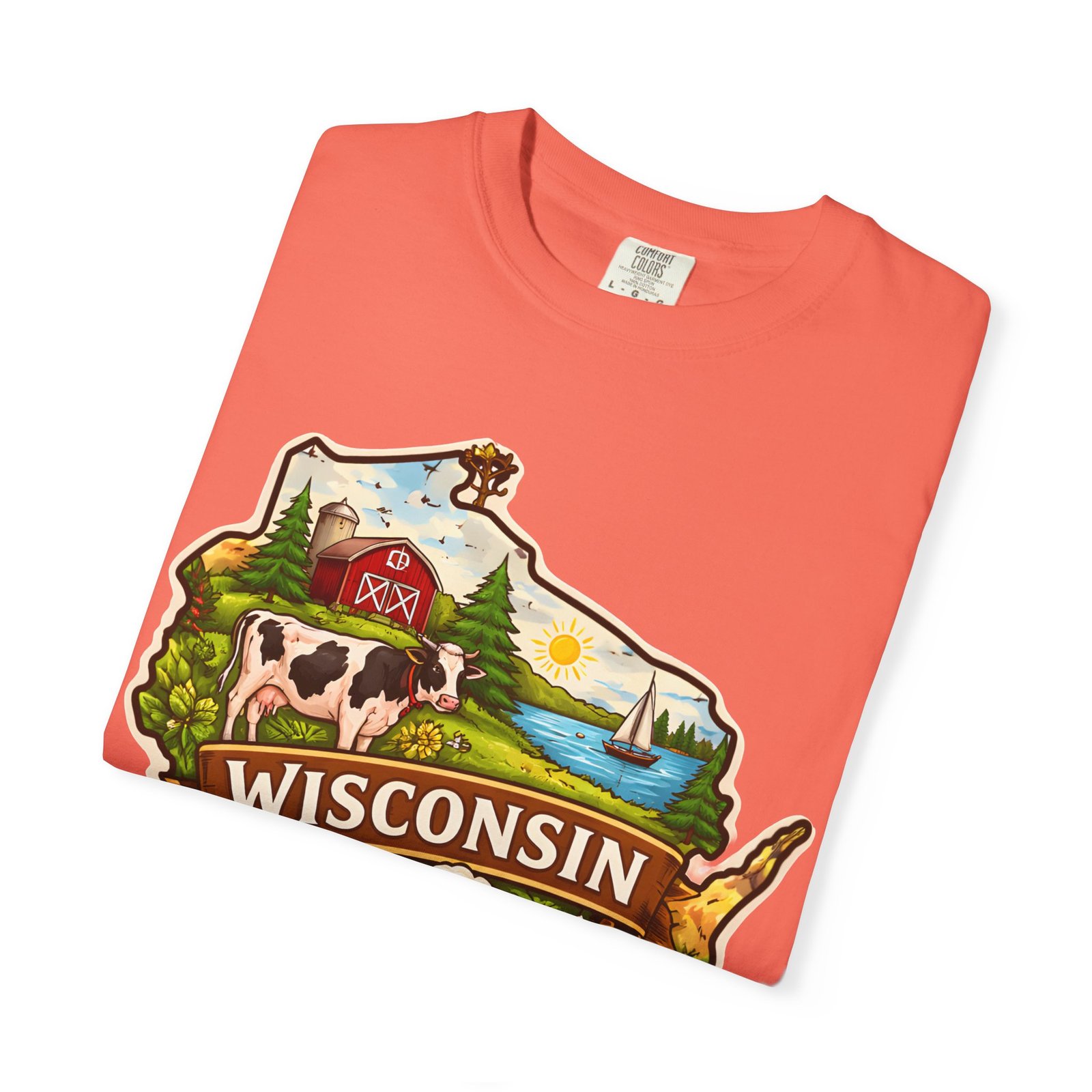 Wisconsin State Map T-Shirt — Dairy, Beer & Lake Life Graphic Tee - Image 13
