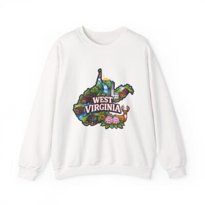 West Virginia Map Crewneck Sweatshirt — State Pride Graphic Pullover