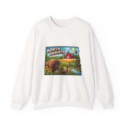 North Dakota Scenic Sweatshirt — State Farm, Bison & Sunflower Crewneck