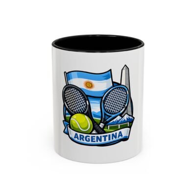 Argentina Tennis Coffee Mug – Argentinian Flag & Rackets Accent Mug (11/15oz)