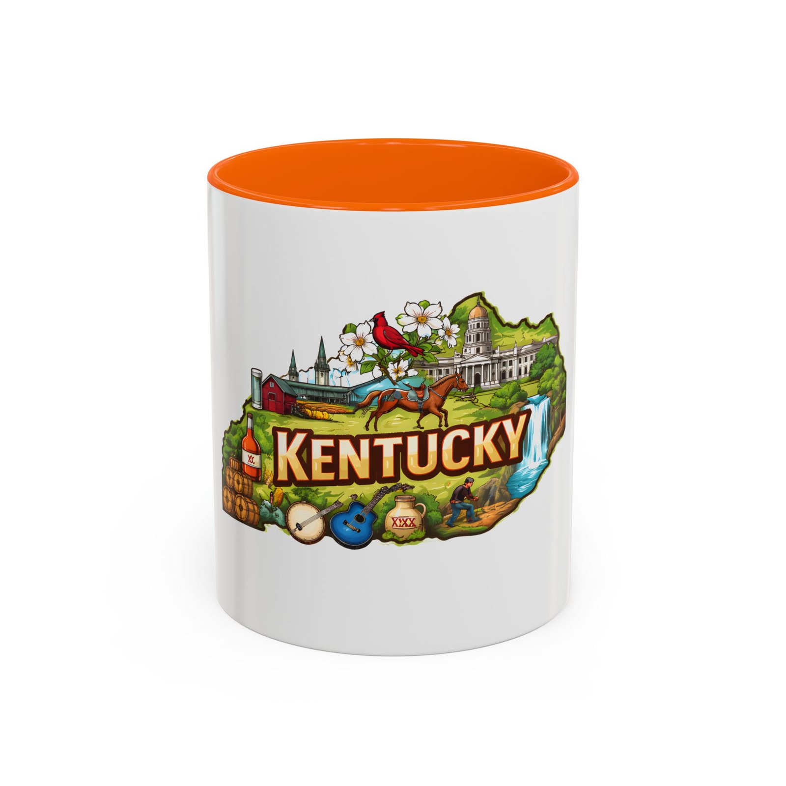 Kentucky State Map Accent Coffee Mug — Scenic Landmark Travel Souvenir (11/15oz) - Image 41