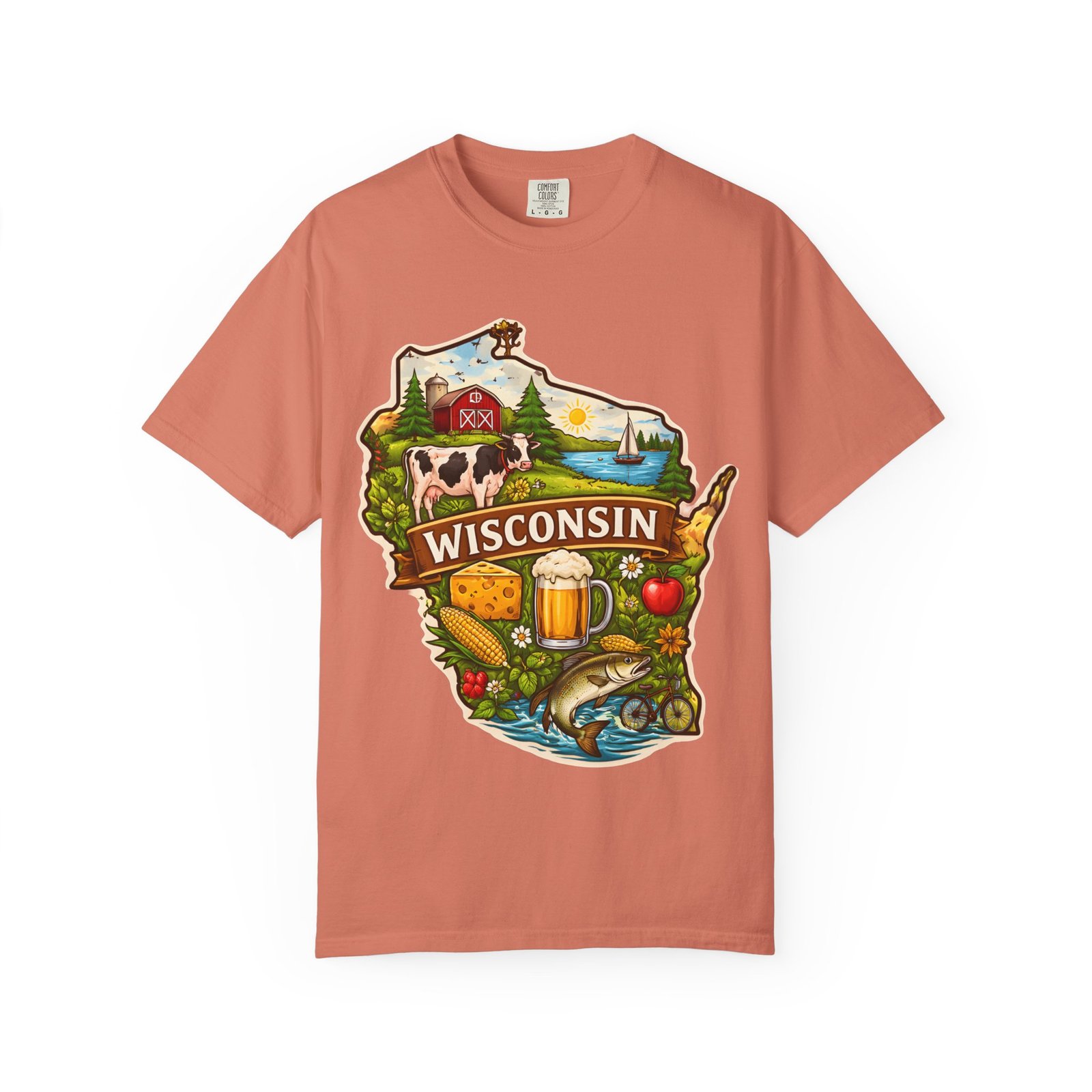 Wisconsin State Map T-Shirt — Dairy, Beer & Lake Life Graphic Tee - Image 6