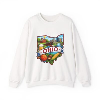Ohio State Icons Crewneck Sweatshirt — Ohio Skyline, Corn & Sports Graphic