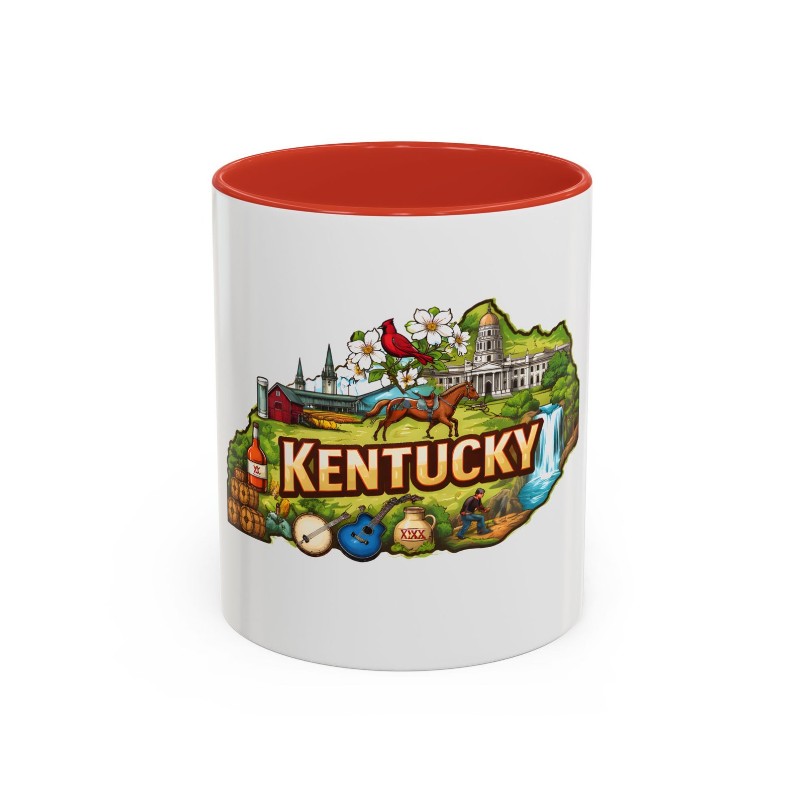 Kentucky State Map Accent Coffee Mug — Scenic Landmark Travel Souvenir (11/15oz) - Image 13