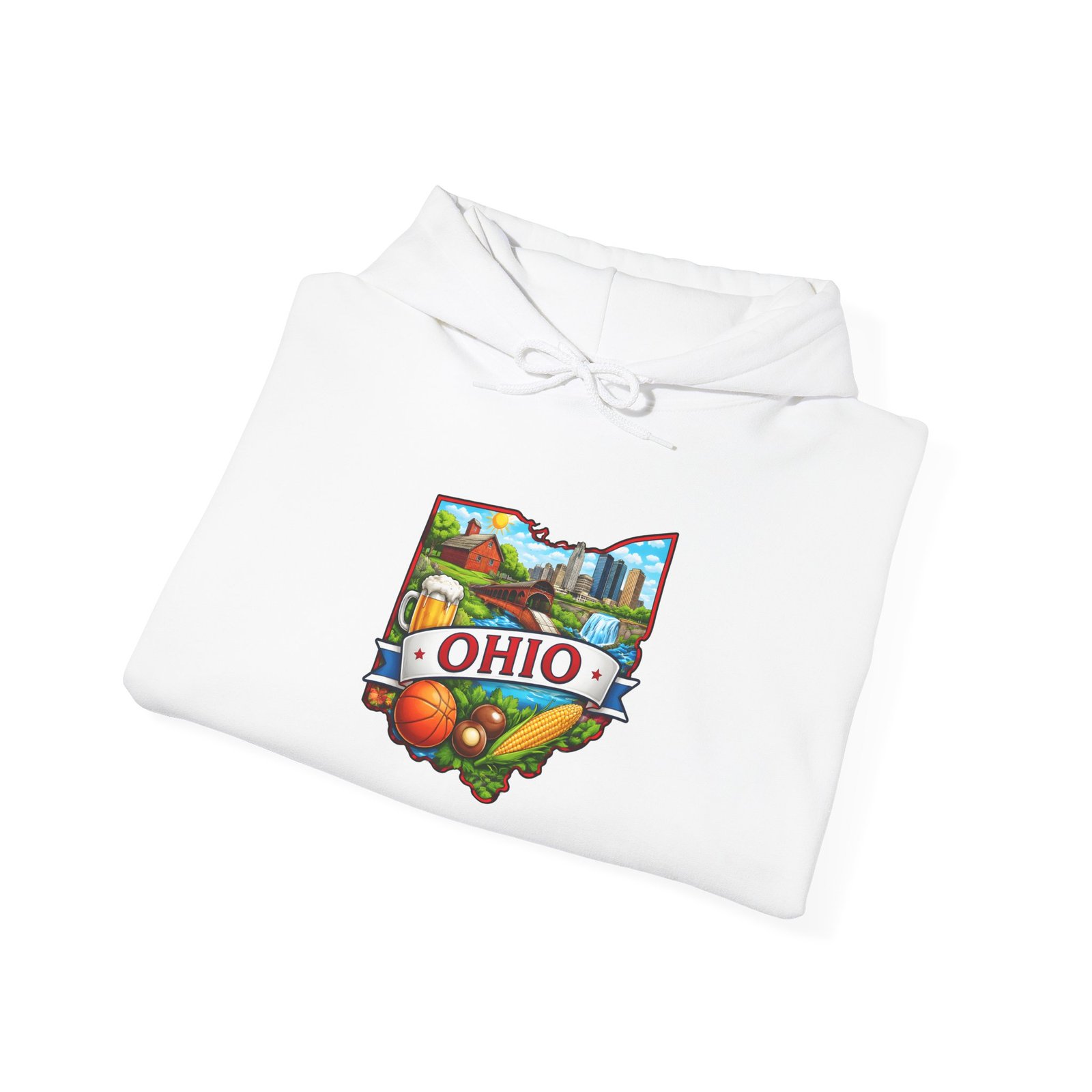 Ohio State Map Hoodie — Colorful Ohio Landmarks & Icons Sweatshirt - Image 4