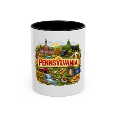 Pennsylvania Scenic Accent Coffee Mug – State Pride Travel Souvenir (11/15oz)