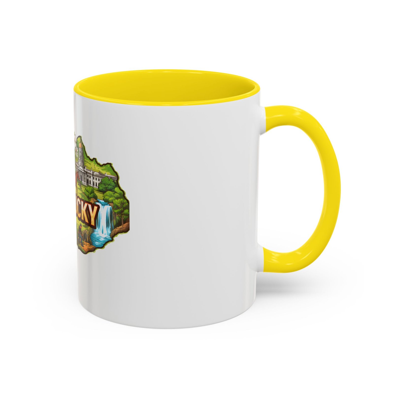 Kentucky State Map Accent Coffee Mug — Scenic Landmark Travel Souvenir (11/15oz) - Image 46