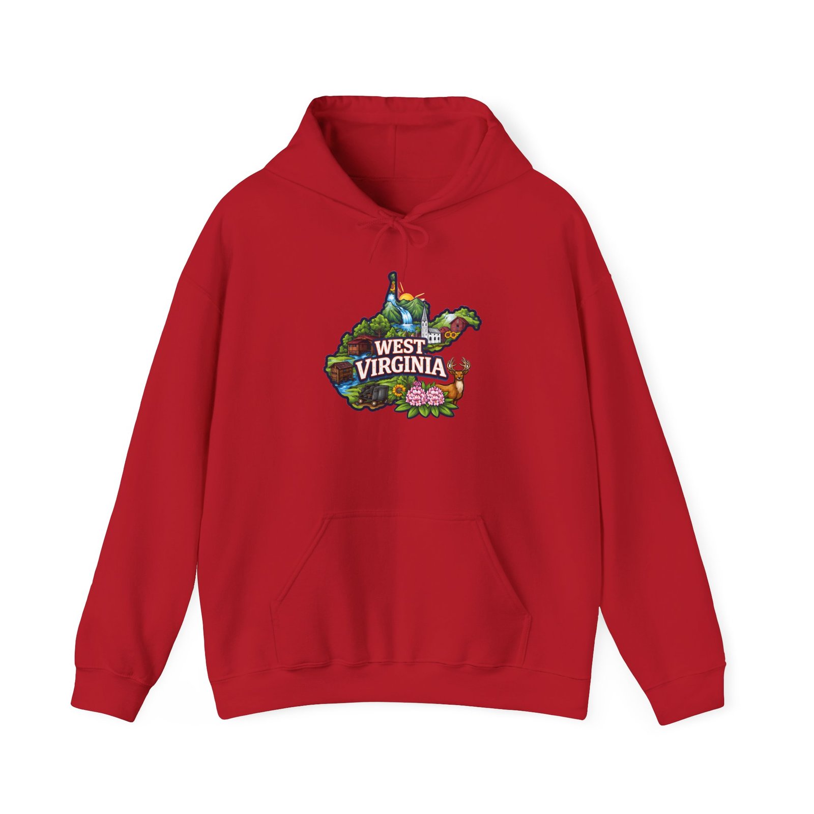 West Virginia Map Floral Hoodie — State Pride Appalachian Nature Sweatshirt - Image 49
