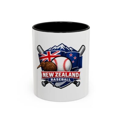 New Zealand Baseball Accent Coffee Mug — Kiwi & Flag Baseball Design (11/15oz)