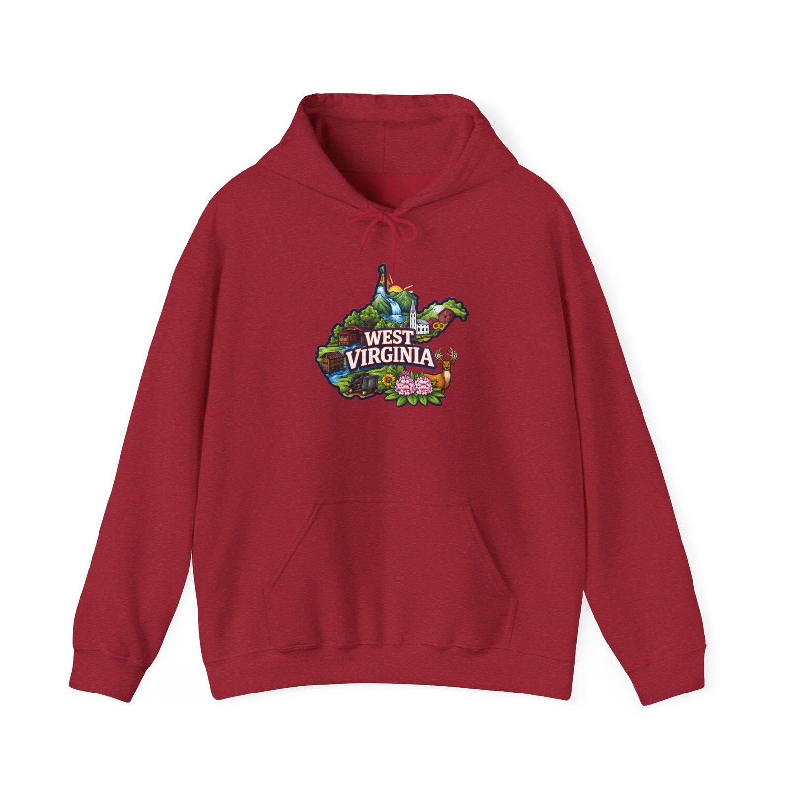 West Virginia Map Floral Hoodie — State Pride Appalachian Nature Sweatshirt - Image 45