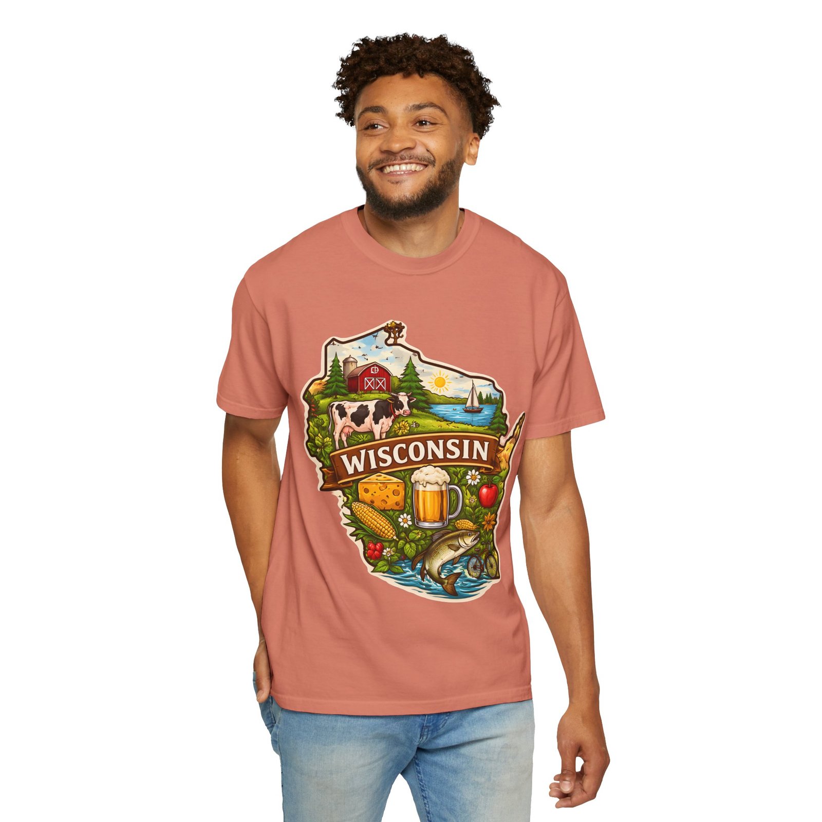 Wisconsin State Map T-Shirt — Dairy, Beer & Lake Life Graphic Tee - Image 10