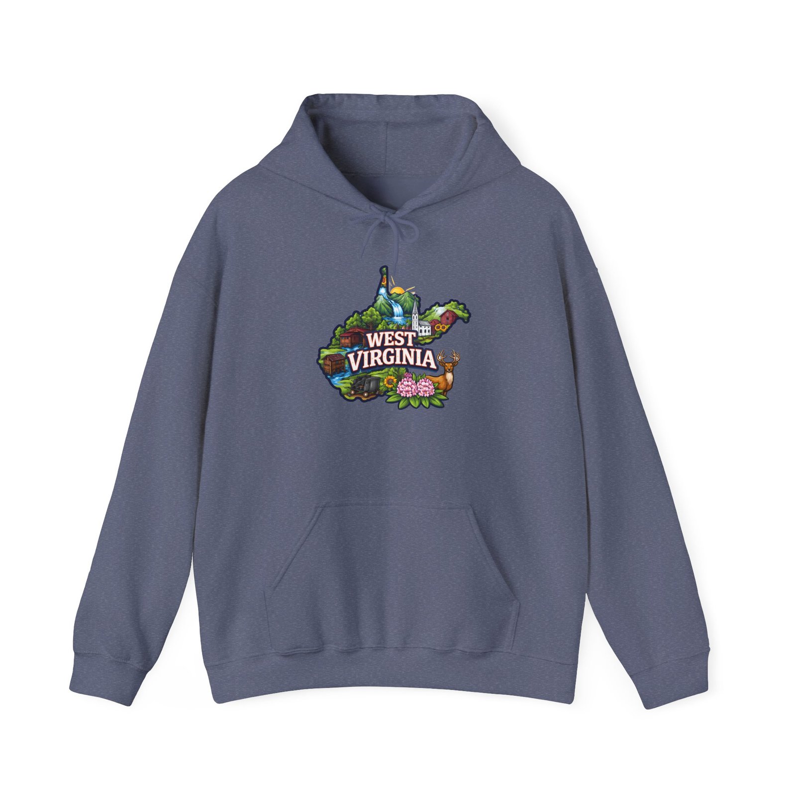 West Virginia Map Floral Hoodie — State Pride Appalachian Nature Sweatshirt - Image 37