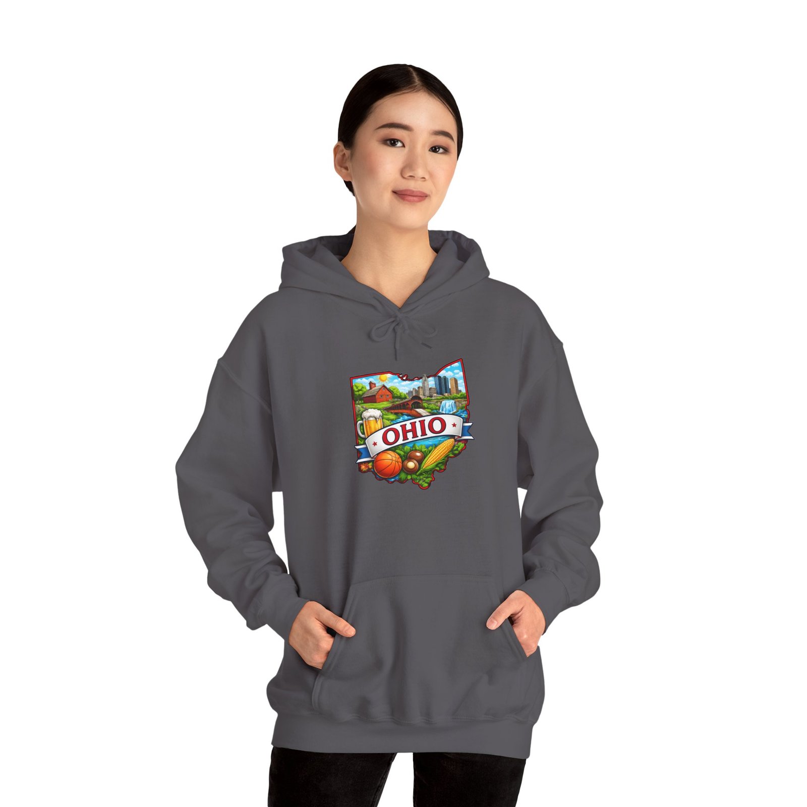 Ohio State Map Hoodie — Colorful Ohio Landmarks & Icons Sweatshirt - Image 45