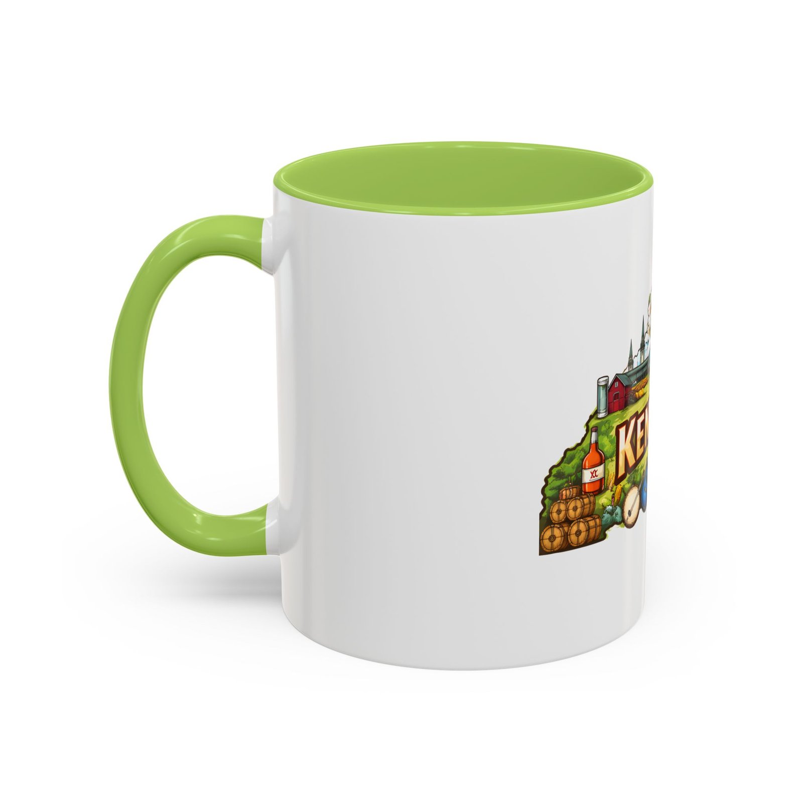 Kentucky State Map Accent Coffee Mug — Scenic Landmark Travel Souvenir (11/15oz) - Image 59