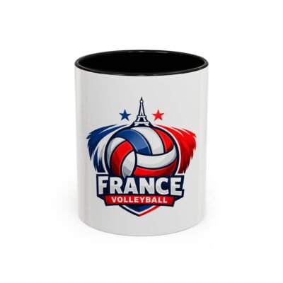 France Volleyball Coffee Mug — French Flag Volleyball Team Gift (11/15oz)