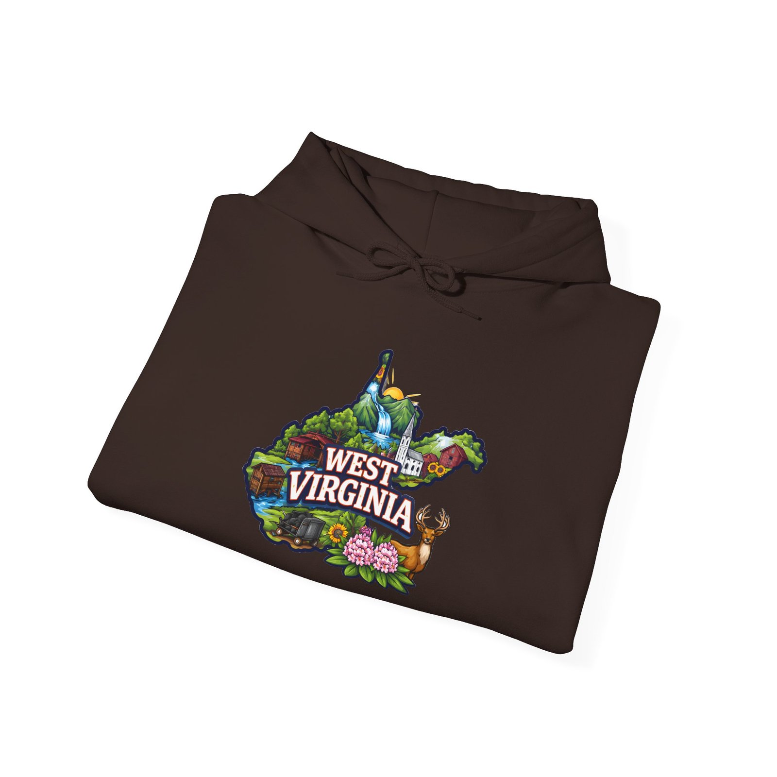 West Virginia Map Floral Hoodie — State Pride Appalachian Nature Sweatshirt - Image 24